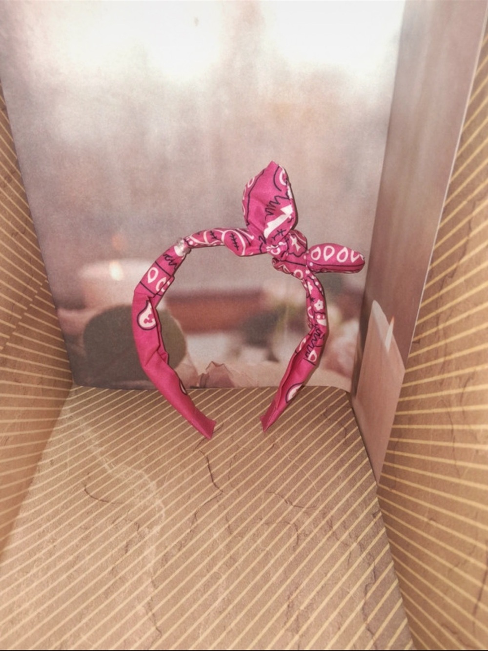 Pink Knotted Bandana Headband - Women's Accessories